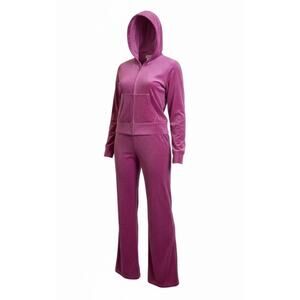 Y2K Size XL Juicy Couture Velour Tracksuit Festival Fuchsia Rare Color Set NWT